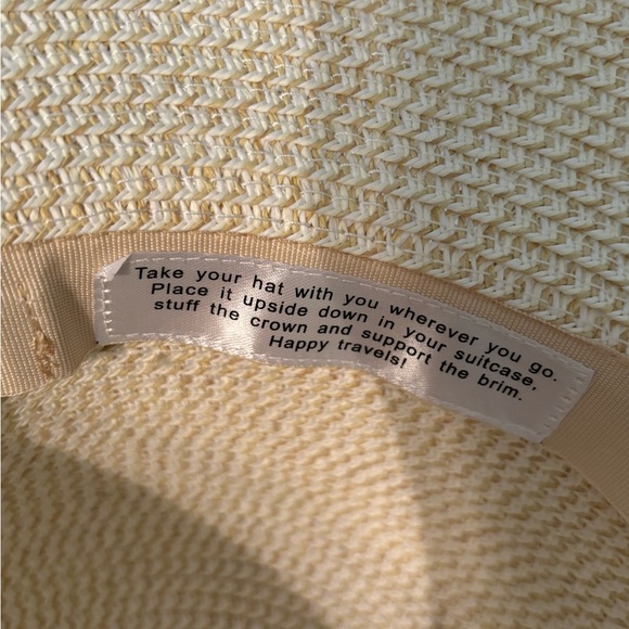 NEW * SONOMA Cream Woven Sun Hat Packable OS - Picture 5 of 6